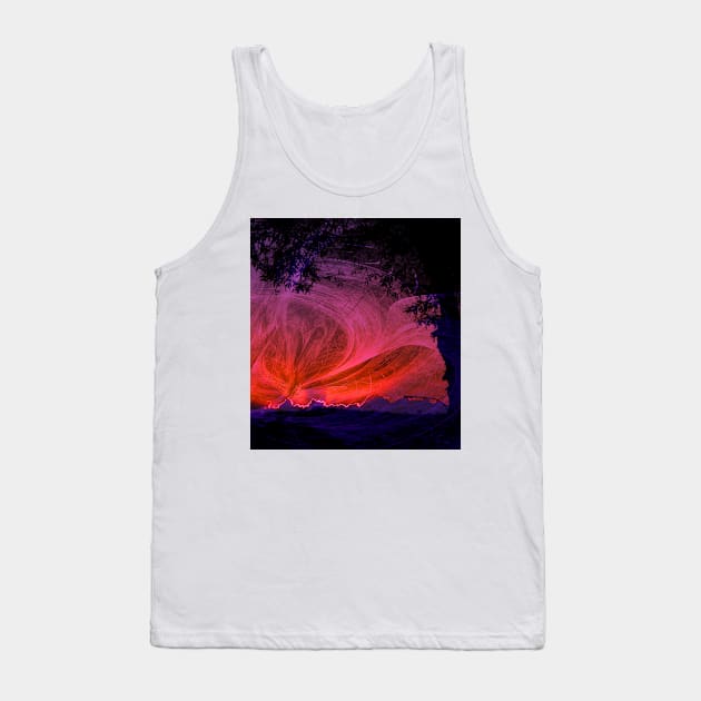 Fiery fractal sunset Tank Top by hereswendy